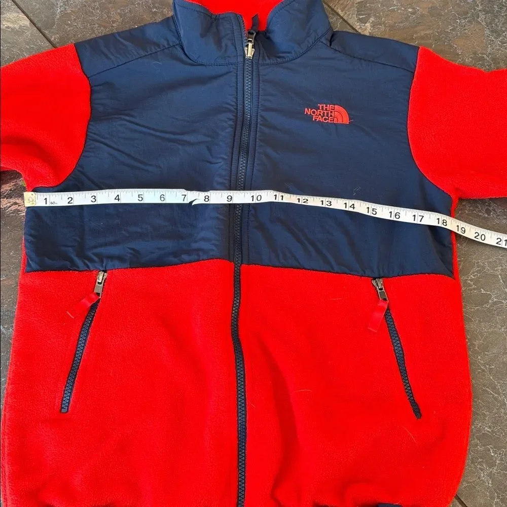 THE NORTH FACE Denali Fleece Full Zip Jacket Red/Blue Youth XL Vintage